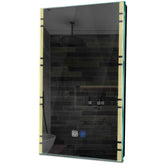 Specchio LED Verticale | Pulsanti touch | Funzione anti-appannamento | Luce bianca calda - Reyze Serie Edge Modello 3